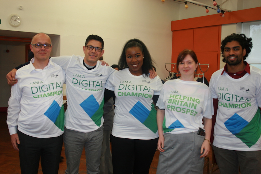 A photo showing digital champions at the Croydon Age UK Get Online Week techy tea party